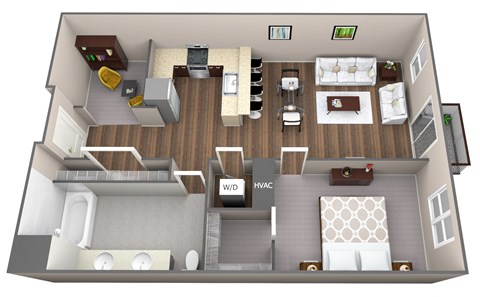 1 Bedroom with Den and Balcony